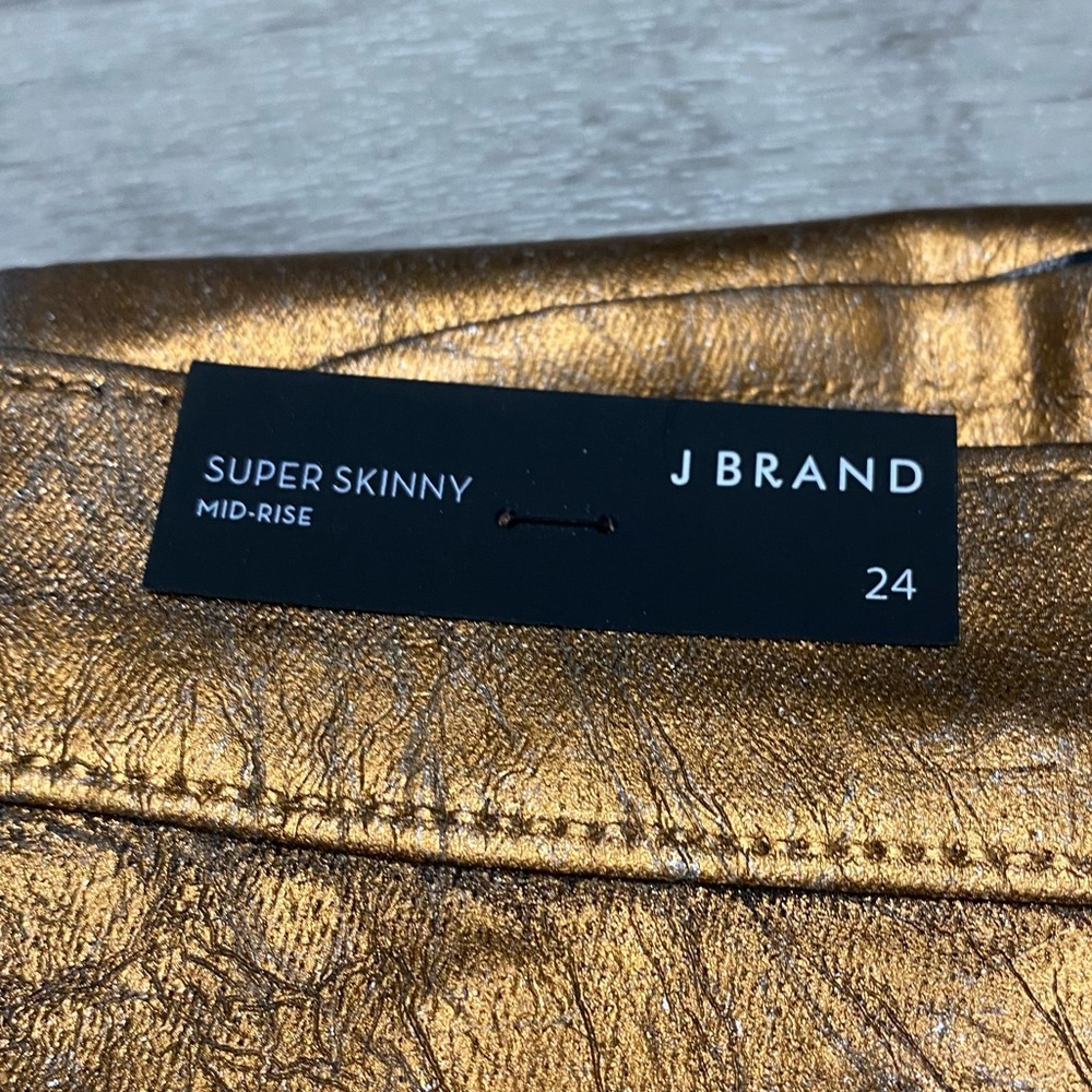 NWT J Brand Metallic Bronze Skinny Jeans size 24 - Picture 5 of 16